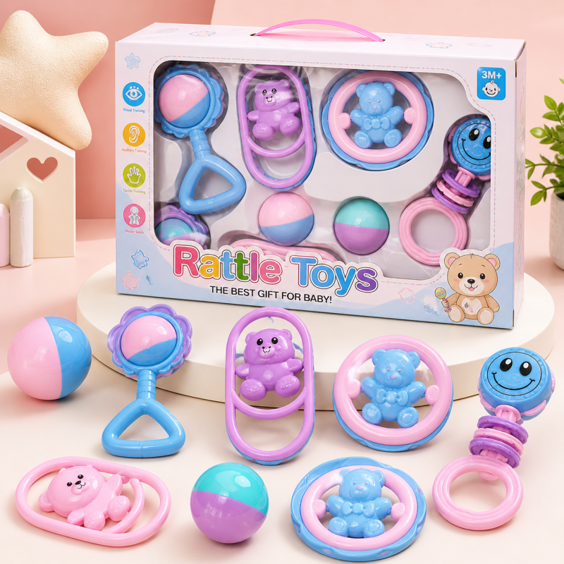 6PCS RATTLE TOYS BOX PACKING SAFETY INTELLIGENCE HAPPILY GROW MODLE S-1007 - Image 4