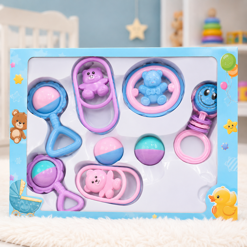 6PCS RATTLE TOYS BOX PACKING SAFETY INTELLIGENCE HAPPILY GROW MODLE S-1007 - Image 3
