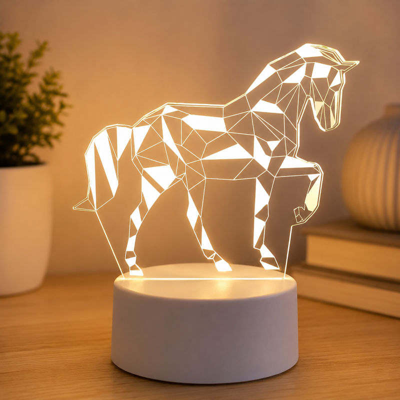 3D Horse Illusion crystal Lamp120 - Image 4