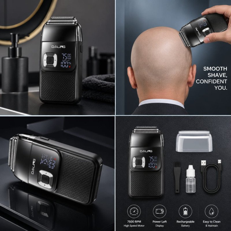 Daling DL-9300 2 in 1 7500RPM Speed Cordless Electric Shaver - Image 4
